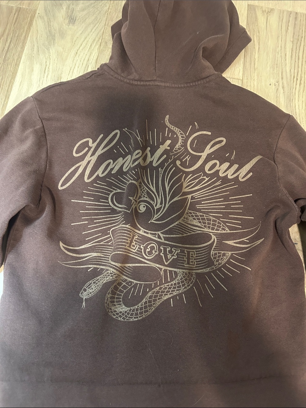 Woman’s Brown Graphic Hoodie Sweater